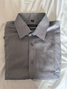 Bellissimo Tip Top Tailors Dress Shirt in Grey - Modern Fit Wrinkle Free
